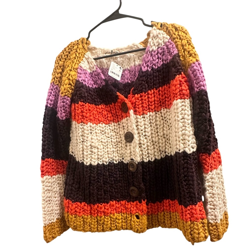 Free People Striped Myles Cardigan